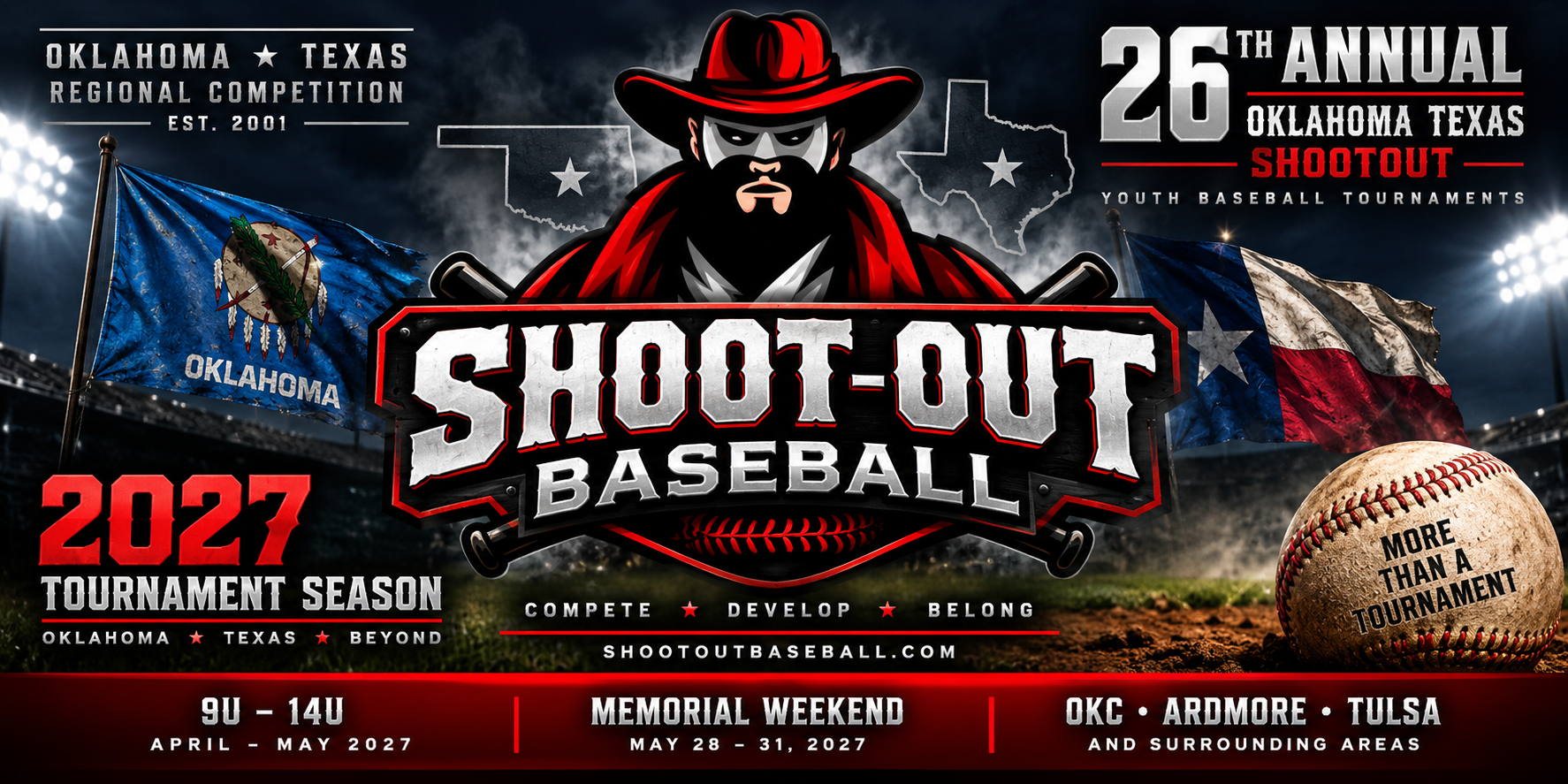 Shootout Baseball 2027 tournament season — Oklahoma and Texas youth baseball